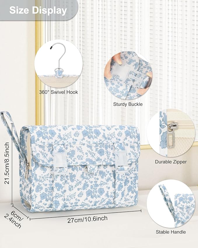 Relavel Hanging Toiletry Bag, Travel Toiletries Bag with Hanging Hook | Water Resistant Makeup Cosmetic Organizer for Full Sized Container, Shampoo, Portable Wash Bag for Travel Size Essentials - Image 3