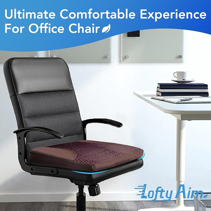 Lofty Aim Car Seat Cushion, Car Seat Pillow, Automotive Cushion | Memory Foam Car Seat Cushion for Long Driving, Butt Pillow for Pain Relief, Driver Seat Cushion for Car, Truck, Office, Brown - Image 5