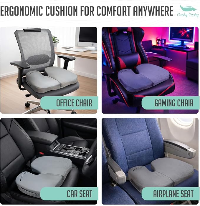 Premium Slim Foldable Travel Seat Cushion - for Relief of Lower Back, Sciatic, Butt and Tailbone Pain - for Home & Office Use, Perfect for Travel or Driving - Slim Coccyx Seat Cushion - Image 7