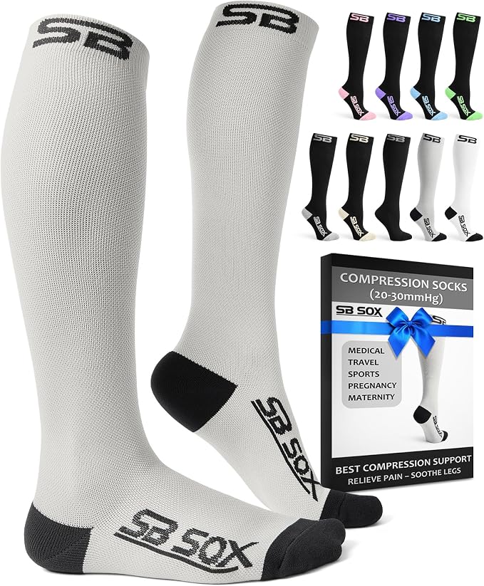 SB SOX Compression Socks for Men & Women (20-30mmHg) | Best Quality Compression Socks for Flying, Medical, Sports, Wide Calf Fit, Pregnancy, and Daily Wear. Trusted since 2016. by SBSOX