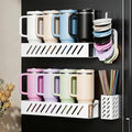 Magnetic Stanley Cup Holder for 8 Tumblers, Lid & Straw, 2-Pack, White | 2-pack magnetic holder for 8 Stanley 30/40 oz tumblers with lid & straw storage, secure fridge mount, white by Unknown