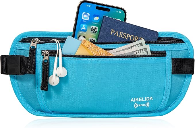 Travel Money Belt - Slim Passport Holder Travel Wallet with RFID Blocking Travel Pouch Undercover Fanny Pack for Women Men - Image 2