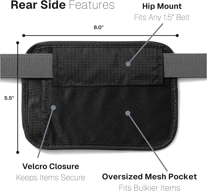 Navigator Travel Neck Wallet; RFID Blocking Pouch and Passport Holder for Travel with Neck and Waist Carry Modes; Travel Document Holder for Passports, Cards, Cash and Mid-Size Phones (Black) - Image 5