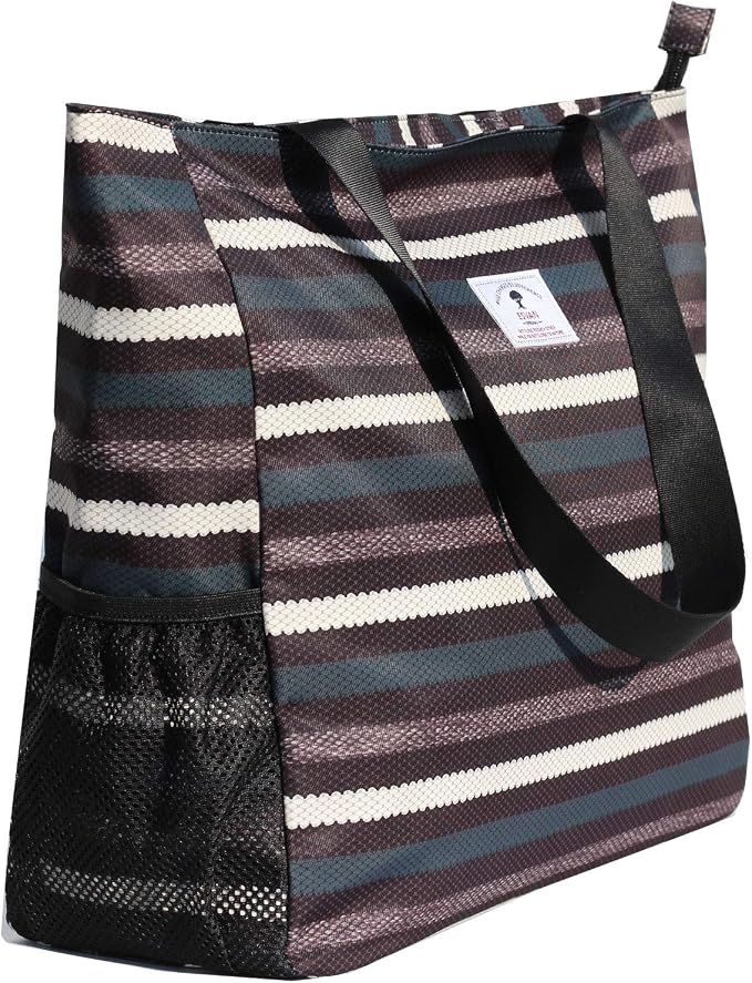 ESVAN LARGE BEACH BAG Water Resistant Lightweight 20 inch Women Oversize Tote Bag for Gym Beach Travel Pool Yoga Nurse - Image 7