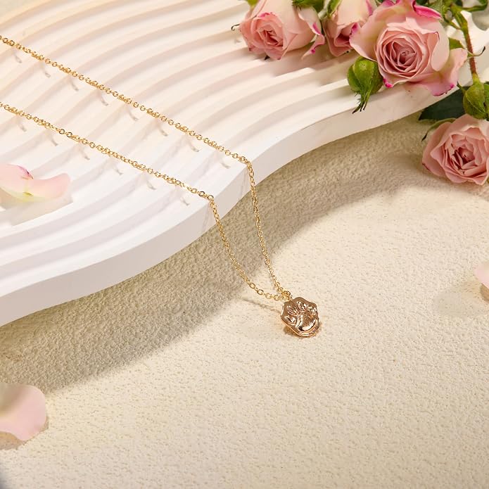 RZKING Golden Necklace for Women, Dainty Butterfly Heart Bow Rose Necklace, Gifts for Best Friend Sister Mom Girlfriend, Graduation Chritmas Birthday Anniversary Thank You Gifts - Image 4