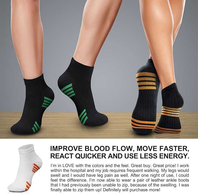CHARMKING Compression Socks for Women & Men Circulation 15-20 mmHg is Best for Athletic Running Cycling Nurse Daily Wear - Image 2