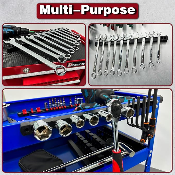 17 Inch Double Sided Magnetic Tool Holder, Heavy Duty Wall Mount Bar with Extra Strong Magnets for Screwdrivers Wrenches Pliers, Magnetic Tool Strips for Garage Workshop or Jobsite (2 Pack) - Image 9