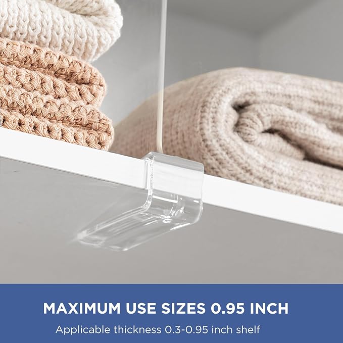 HBlife 36 Pack Clear Shelf Dividers, Vertical Purse Organizer for Closet Perfect for Sweater, Shirts, Handbags in Bedroom and Kitchen, Adjustable Acrylic Bookshelf for Organization - Image 4