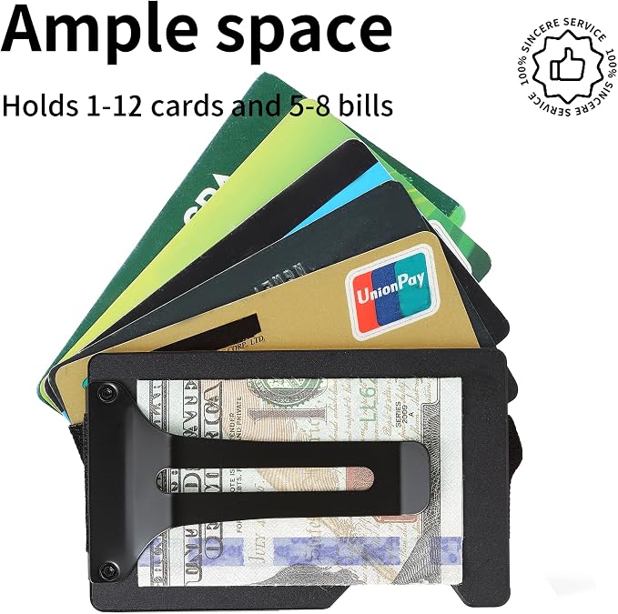 Slim Wallet for Men,RFID Blocking Minimalist Metal Wallet, Money Clip/Cash Holder, Front Pocket Aluminum Credit Card Holder, Ideal Gift for Men,American USA Flag - Image 6