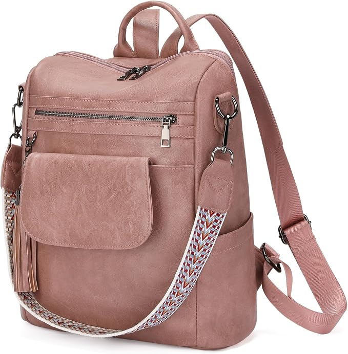 GAEKEAO Backpack Purse for Women PU Leather Anti-theft Backpack Ladies Convertible Large Travel Designer Fashion Shoulder Bag by GAEKEAO