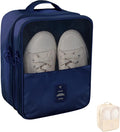 Travel Shoe Bags 2 Pcs of Shoe Organizers Set for Suitcase Hold 3 Pair of Shoes Waterproof Shoe Packing Cubes for Travel and Daily Use Storage Pouch with Handle (Navy blue+Beige) by Ebbniur
