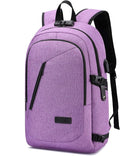 WENIG Laptop Backpack for Women,Business Backpack Anti-Theft Backpack with USB Charging Port and Lock 15.6 Inch Computer Backpacks for Women Men,Purple by WENIG+