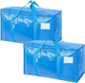 TICONN 2 Pack Extra Large Moving Bags Heavy Duty with Zippers & Carrying Handles, Durable Storage Bags Moving Boxes for Closet Organizers and Storage (2 Pack, Sky Blue) by TICONN