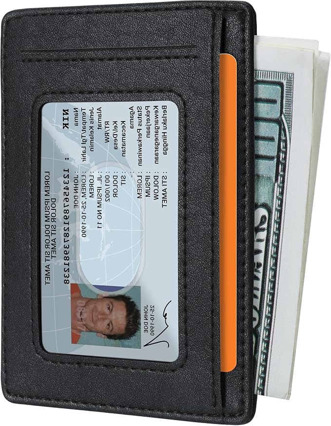 Travelambo Slim Minimalist Wallet for Men, RFID Blocking Credit Card Holder, Front Pocket ID Card Case, Gifts for Men, Husband, Boyfriend, Teenage - Image 2