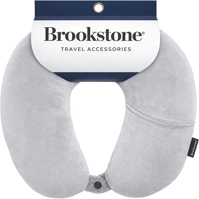Brookstone Microbead Neck Pillow Soft Travel Pillow with Phone Pocket | Millions of Tiny Beads Flex to Your Shape for Custom Support, Dual-Sided Fleece and Cool Microfiber Sides Suit Any Season by Unknown