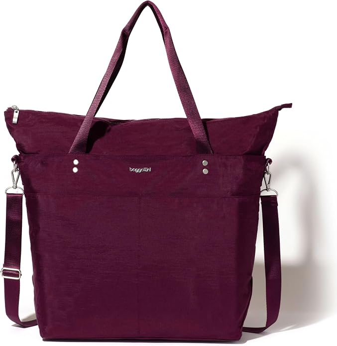 Baggallini Carryall Tote - Lightweight Nylon Zipper Top Weekender Travel Beach Bag w/Luggage Sleeve - Image 15