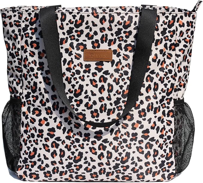 ESVAN Original Floral Water Resistant Large Tote Bag Shoulder Bag for Gym Beach Travel Daily Bags Upgraded - Image 9