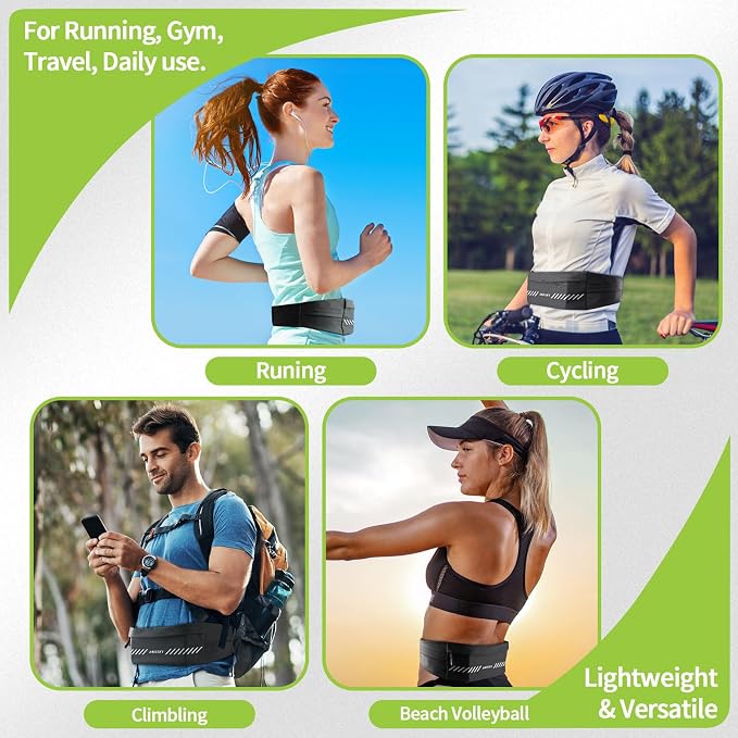 Slim Running Belt Fanny Pack for Men Women, Running Phone Holder, Waist Pack Runners Bag Money Belt with 3 Separate Pouch to Store Your Phone Key Money Safe, Waist Bag-Black - Image 6