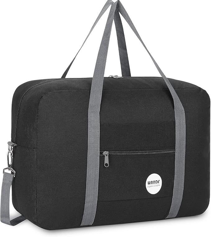 WANDF Personal Item Travel Bag, Carry On Duffle Bag Women | 18x14x8 inches, Airline Underseat Aprroved, Weekend Overnight Trips, Lightweight Packable by WANDF