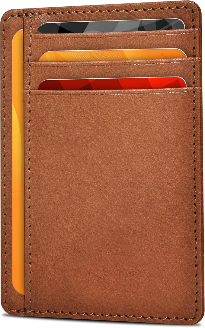 Slim Minimalist RFID Leather Wallet, Front Pocket Card Holder for Men by OakLeathers