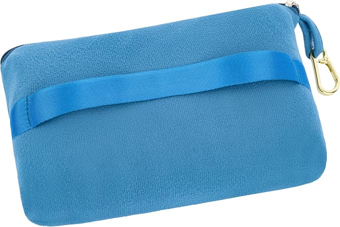 BlueHills Premium Soft Lightweight Travel Blanket Pillow Compact Teal Blue | Luggage Strap & Carabiner Included, Portable Case, Compact Lightweight Pocket Size Traveling Essential, Cruise Throw in Bag - Image 9