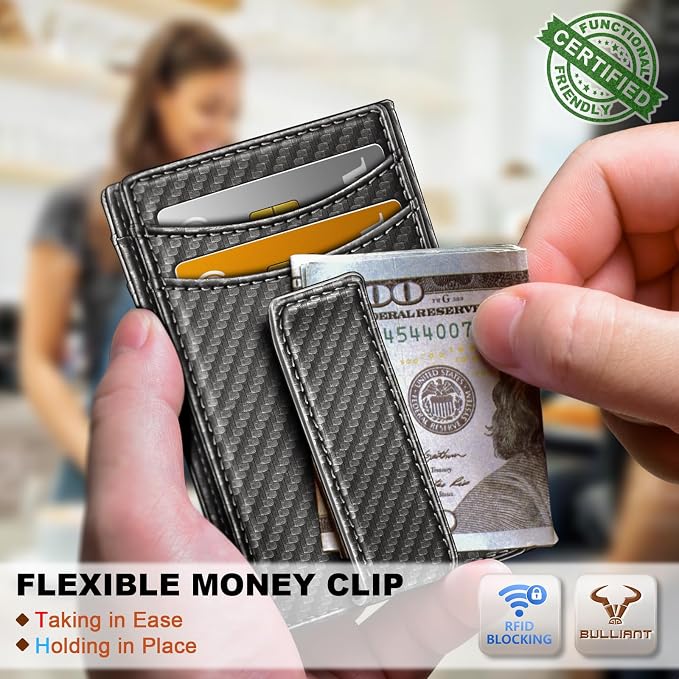 BULLIANT Magnetic Slim Leather Pocket Wallet Money Clip For Men 12Cards | RFID Blocking | Easy Access | Gift Boxed - Image 5