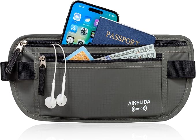 RFID Blocking Passport Holder - Money Belt & Travel Wallet, Travel Belt Bag Fanny Pack for Women Men - Image 2