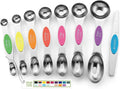 Spring Chef Stainless Steel Magnetic Measuring Spoons Set of 8, Neon | Dual Sided Metal Teaspoon & Tablespoon Measuring Spoons w/ Leveler for Dry & Liquid Ingredients, Fits in Kitchen Spice Jars by SpringChef