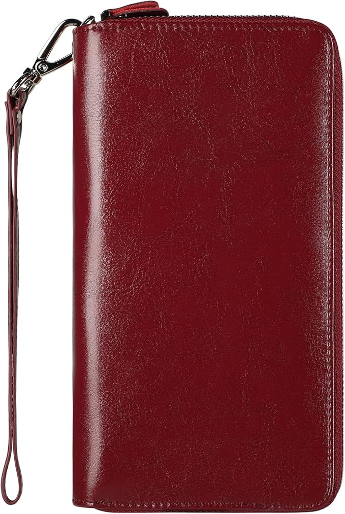 Small Compact Women Wallet RFID Blocking Genuine Leather Bifold Purse with ID Windows by Lavemi