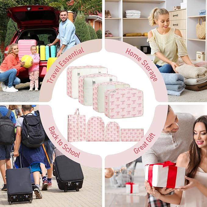 8 Set Packing Cubes for Travel Suitcase Organizer Bags Luggage Packing Cubes Set Travel Essentials Accessories Gifts for Women - Image 7