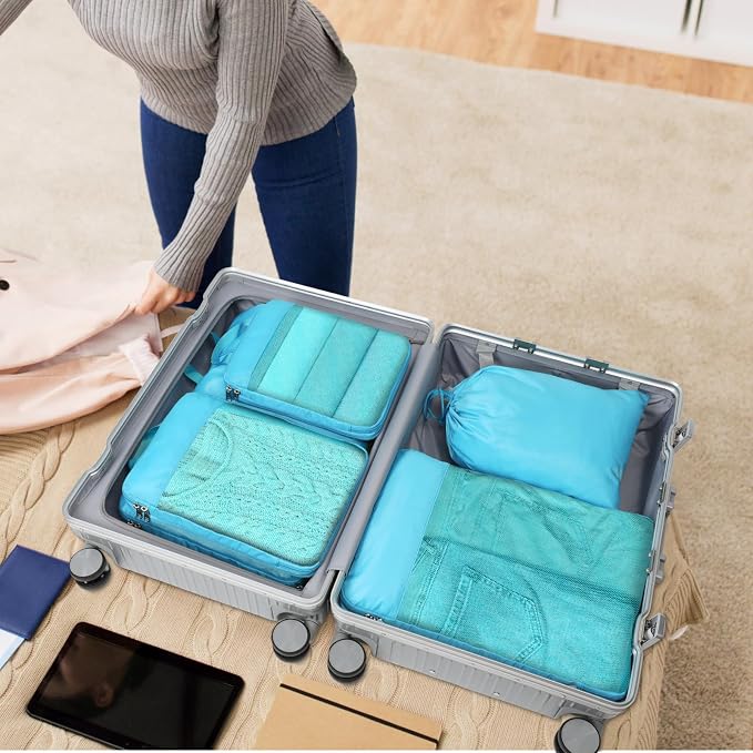 Cambond Compression Packing Cubes for Travel - Luggage Suitcase Organizer | Compression Zip Design for Space-saving, Expandable, Lightweight, Keep Clothes Sorted, Luggage Space Tidy, Carry on Pack Fast - Image 8