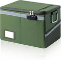Fireproof Waterproof Document Box with Lock Collapsible Portable File Organizer Hard Shell Storage for Hanging Letter Legal Folders Home Office Safe Green 15.7x11.8x10.2in by Ekunivers