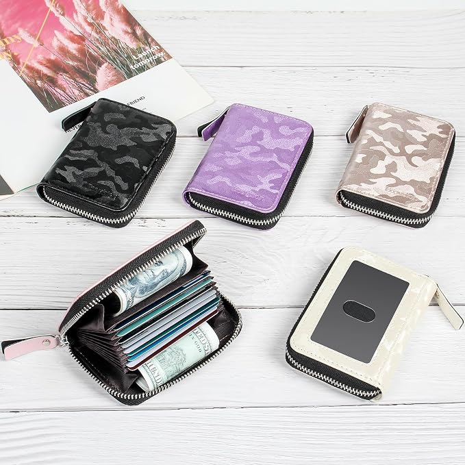 Credit Card Wallet, RFID Card Case Wallet, Zipper Card Cases Holder for Men Women, RFID Blocking, KeyChain Wallet, Compact Size Card Organizer Case for Women - Image 8
