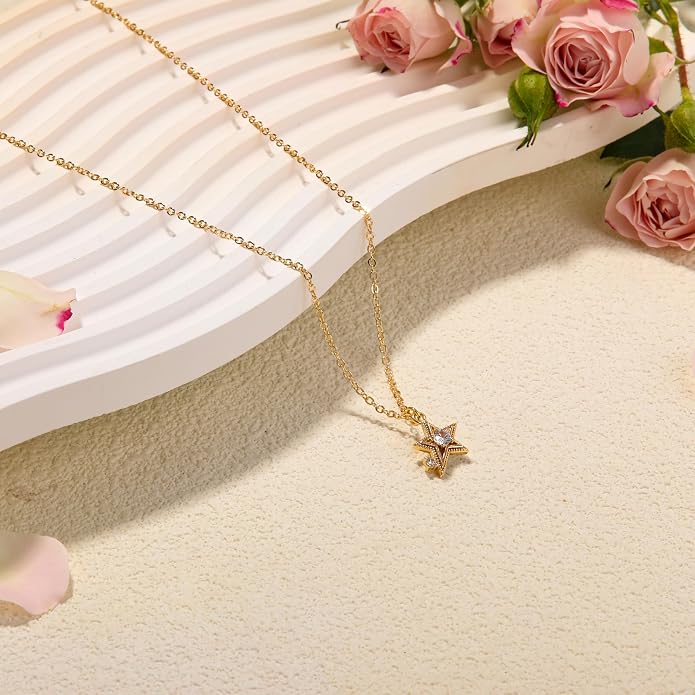 RZKING Golden Necklace for Women, Dainty Butterfly Heart Bow Rose Necklace, Gifts for Best Friend Sister Mom Girlfriend, Graduation Chritmas Birthday Anniversary Thank You Gifts - Image 4