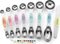 Spring Chef Stainless Steel Magnetic Measuring Spoons Set of 8, Pastel | Dual Sided Metal Teaspoon & Tablespoon Measuring Spoons with Leveler for Dry & Liquid Ingredients, Fits in Kitchen Spice Jars by SpringChef