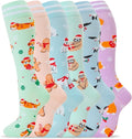 fenglaoda Compression Socks for Women Men Support Circulation 6 Pairs Socks For Nurse, Travel, Flight by fenglaoda