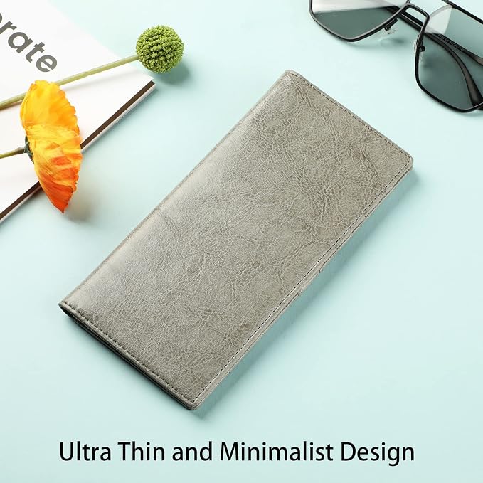 Ultra Slim Thin Leather Women Wallet RFID Blocking Credit Card Holder Bifold Long Ladies Billfold - Image 2