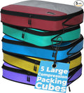 Large Packing Cubes for Travel - 5pc Packing Cubes for Suitcases - Lightweight Luggage Organizer Bags (Compression) by DotDot