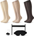 Jeasona Cotton Compression Socks for Flying Women Men 15–20 mmHg 3 Pairs Circulation Support Socks for Pregnancy Nurse by Jeasona