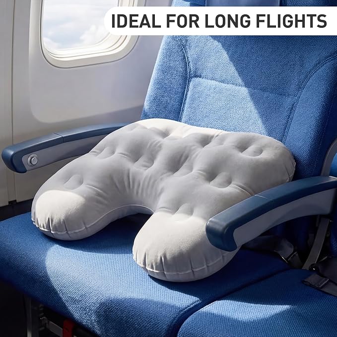 Inflatable Stadium Seat Cushion: Portable & Lightweight Airplane Seat Cushion - Ideal for Office Chairs, School Bleachers, Stadium Seats, Wheelchairs, Ergonomic Travel Air Pad - Image 9