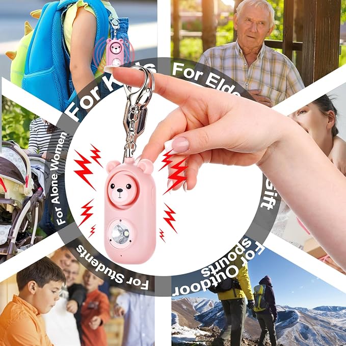 Personal Alarm for Women – 130dB Loud Rechargeable with Led Strobe Light, Self Defense Safety Alarm Keychain for Kids Elderly, Safe Sound Emergency Siren in Danger - Image 7