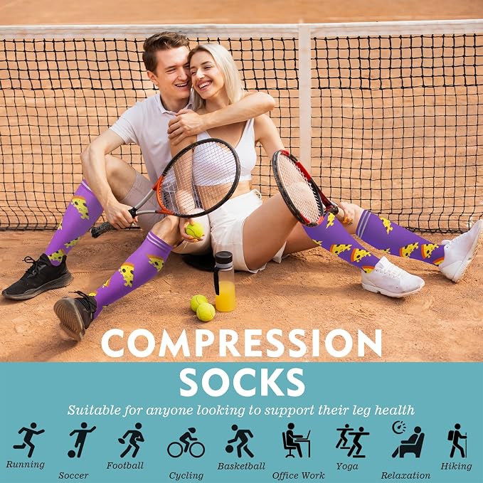 Compression Socks for Women & Men 6 Pairs | 20-30 mmHg Breathable & Moisture-Wicking Comfortable & Skin-Friendly Knee High Support Socks for Nurse, Travel, Pregnancy - Image 6