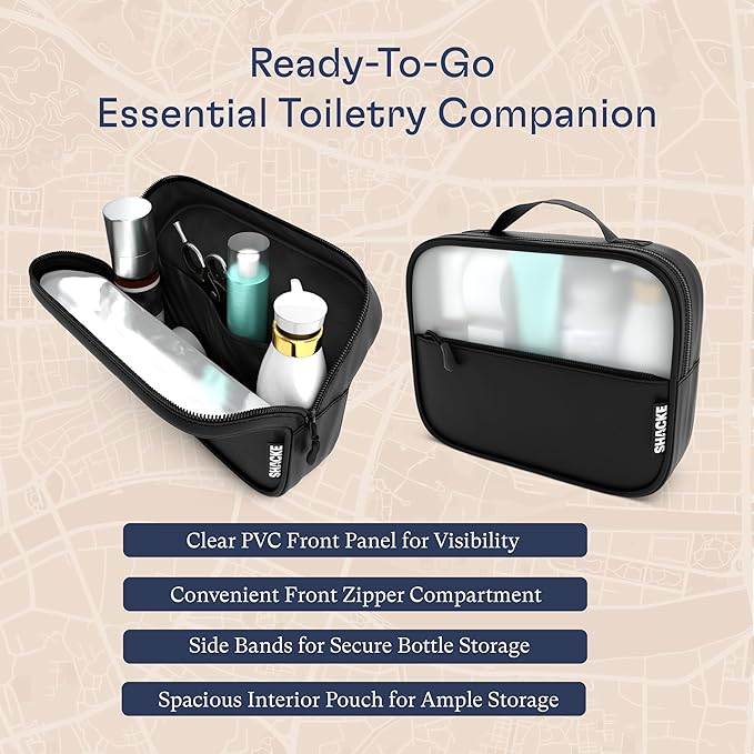 Shacke 8 Set Packing Cubes for Travel, Shoe & Toiletry Bags (Black) | Complete Suitcase Organizer Bags Set: 4 Luggage Packing Cubes + Laundry, Shoe, Toiletry & Accessories Bags for Any Trip - Image 7