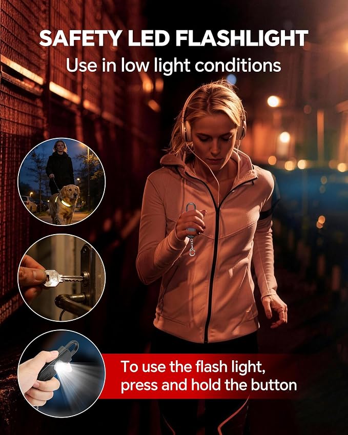 Safe Sound Personal Alarm, 2 Pack 130 dB Loud Siren Song Emergency Security Alarm Keychain with Strobe LED Light, Personal Sound Safety Siren for Women, Men, Children, Elderly - Image 4