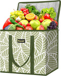 BALEINE 1PK Insulated Reusable Grocery Bag, Heavy Duty Shopping Tote | Foam & Foil Insulation, 9" Long Handles, Reinforced Bottom Keeps Upright, Fold Flat Storage, Water-Resistant Shopping Bag by BALEINE