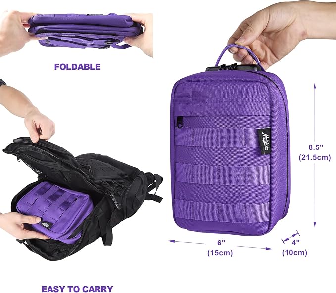Storage Bag with Combination Lock Small Carbon Lined Tactical Molle Box Medicine Money Cosmetic Organizer Case Great Gifts for Men Women - Image 6