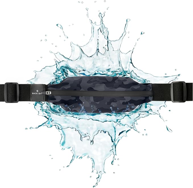 No-Bounce Slim & Secure Running Belt, Fits ALL Phones, Keys, Cards, Gels | Comfortable for Long Runs, Running Waist Pack for Men, Slim Running Belt Fanny, Comfortable for Long Runs, Adjustable Sizing by BackBayAudio