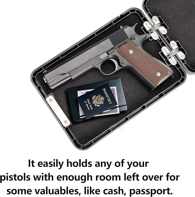 Adoreal Gun Safes for Pistols, Small Pistol Safe Handgun Portable Safe with 4 Digits Combination Lock for Gun Storage, Plastic Handgun Case for Car, Home, Travel - Image 5
