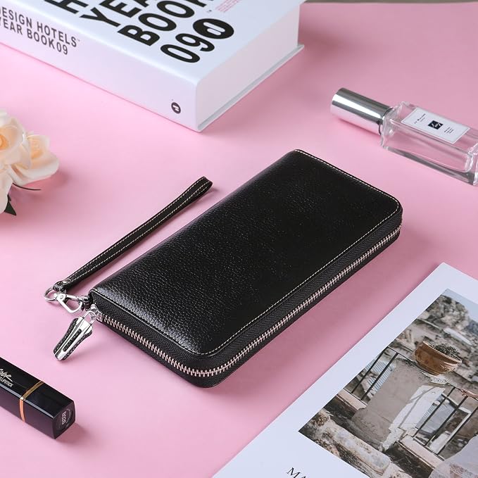 Small Compact Women Wallet RFID Blocking Genuine Leather Bifold Purse with ID Windows - Image 6