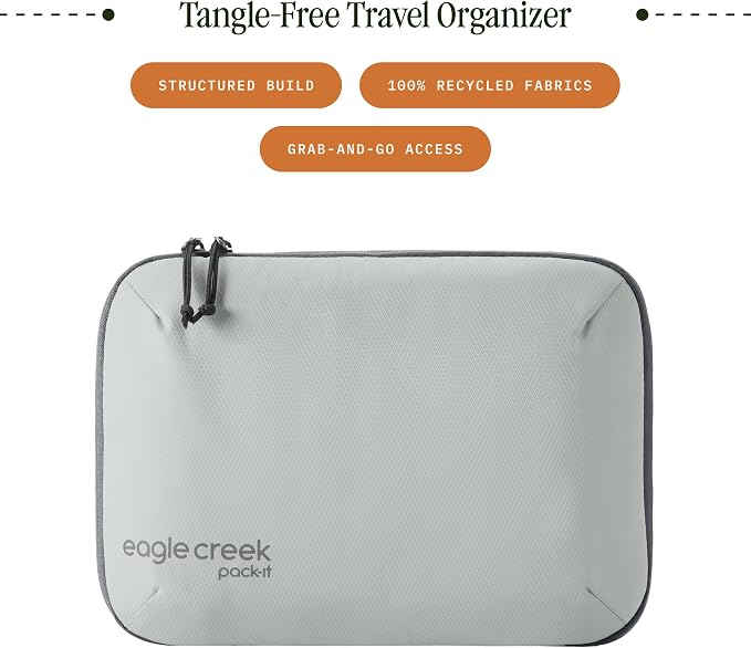 Eagle Creek Pack-It E-Tools Organizer Pro, Storm Grey | Compact Tech Accessory Pouch with Charging Cord Organizer, Small Tech Accessories Pouch, Travel Essentials - Image 2